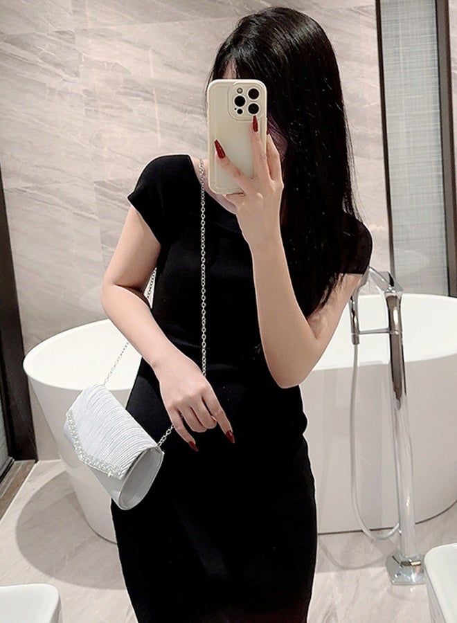 DUNISO Womens Clutch Bag, Sparkly Evening Clutch Purse, Champagne Shoulder Bag with Removable Chain, Crossbody Envelope Bag for Formal Dress Bride Wedding Prom Party - Image 5