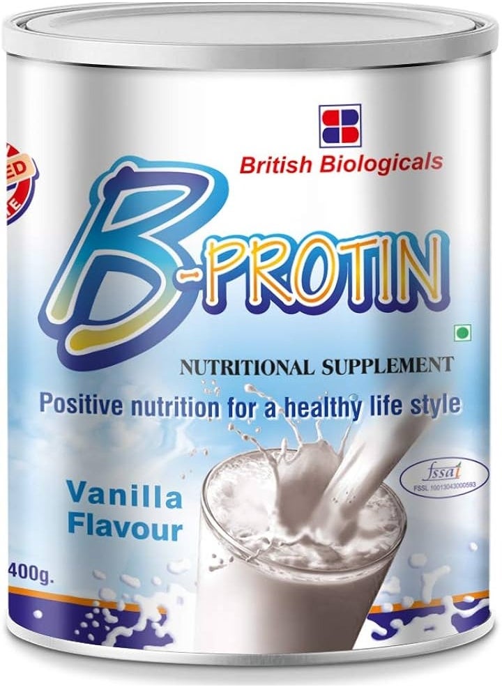 BRITISH BIOLOGICAL B-PROTIN VANILLA 400GM 