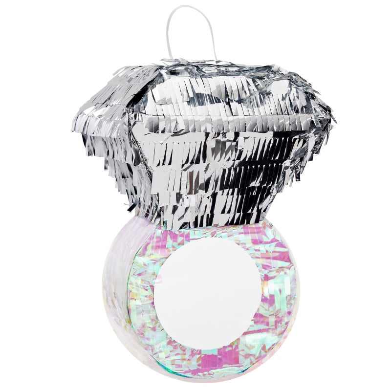 Juvale Diamond Ring Pinata  Interactive Bridal Shower Games  Bachelorette Party Decor  Accessories  Durable Metallic Finish for Engagement Party Decor  72 x 71 x 11 in Silver  Pink - Image 2