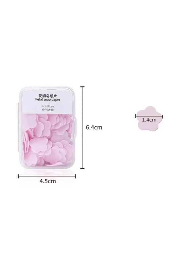 Generic 8 Pcs Petal Shape Soap Flakes Hand Soap Sheets, Mini Portable Antibacterial Soap Sheets the Box, Disposable Travel Scented Bath Slice Sheet Foaming Paper Soap (Colorful)  - Image 4