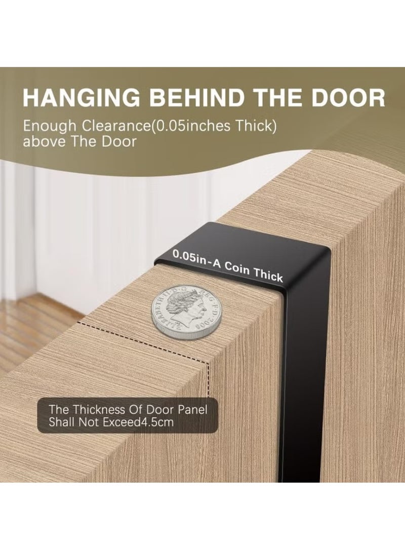 Over Door Hook Hanger, Heavy Duty over Door Hanger Rust Resistant - 12 Hooks, Space Saving over Door Organizer Rack for Hanging Coat, Towel, Bag, Robe, (Black) - Image 3