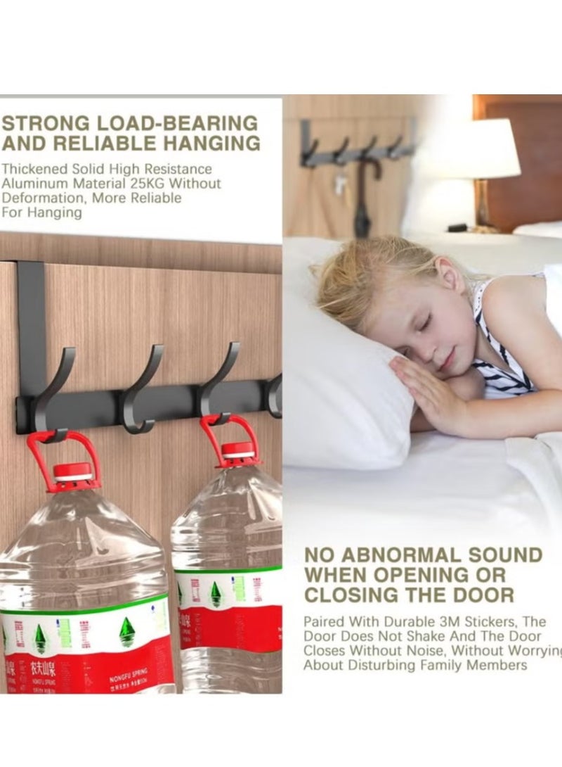 Over Door Hook Hanger, Heavy Duty over Door Hanger Rust Resistant - 12 Hooks, Space Saving over Door Organizer Rack for Hanging Coat, Towel, Bag, Robe, (Black) - Image 5