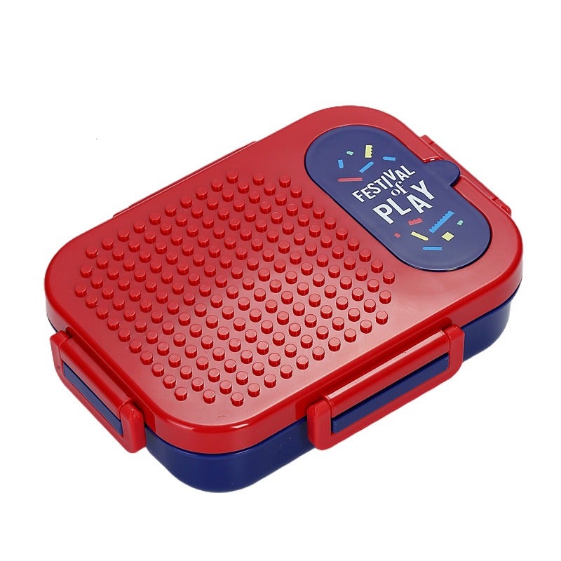 304 Stainless Steel Lunch Box for Office Workers and Children DIY Building Block Lunch Box Portable Fruit Bento Box with Cutlery Spoon Set - Image 5