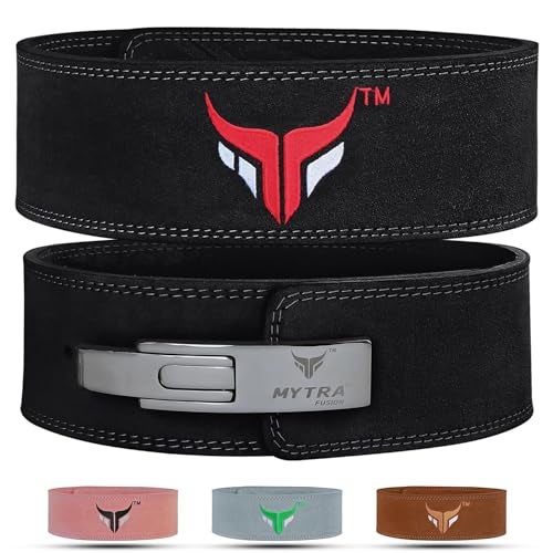Mytra Fusion Leather Powerlifting Belt for Men and Women (10MM Thick & 4" Wide) - Premium Weight lifting Belt with Adjustable Lever Buckle for Gym, Squats, Bodybuilding & Deadlifts - Image 1