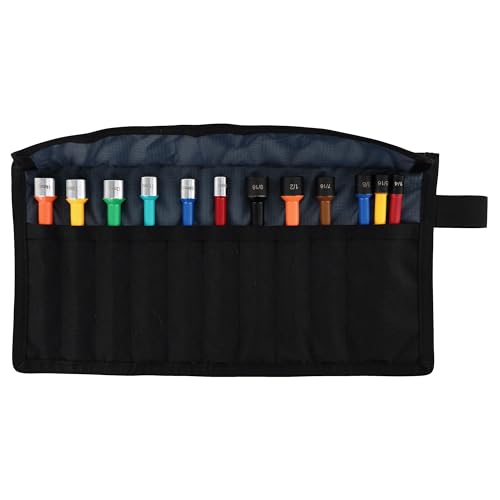 Wiha 94400 12 Piece Color Coded Magnetic Nut Setter SAE-Metric Set in Roll-up Pouch - Image 1
