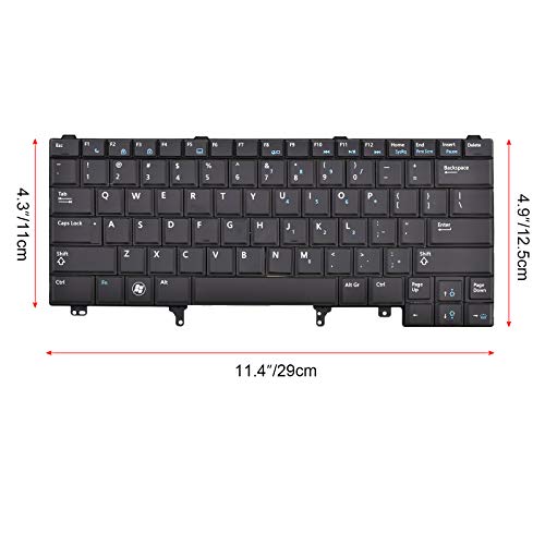 SUNMALL Replacement Keyboard with Backlit Compatible with Dell Latitude E5420 E5430 E6220 E6320 E6330 E6420 E6430 E6440 Series US Layout Black (Without Pointer Stick) - Image 4