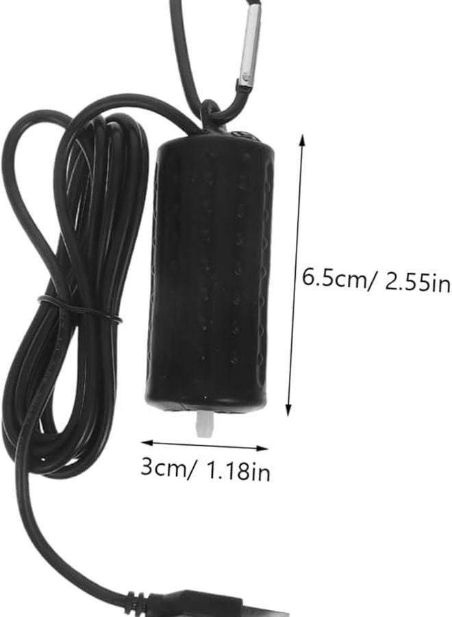 Black Silent USB Air Pump Low Noise Aquarium Air Compressor for Small Medium Fish Tanks - Image 3
