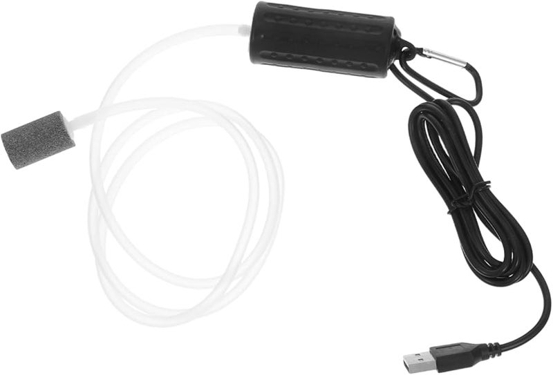 Black Silent USB Air Pump Low Noise Aquarium Air Compressor for Small Medium Fish Tanks - Image 1