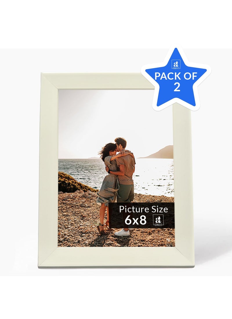 Art Street Art Street Set of 2 Table Photo Frames Wall Hanging for Home, Living Room, Study Room Decor & Office Decor (Color: White, Size, 6x8 Inch)  - Image 2