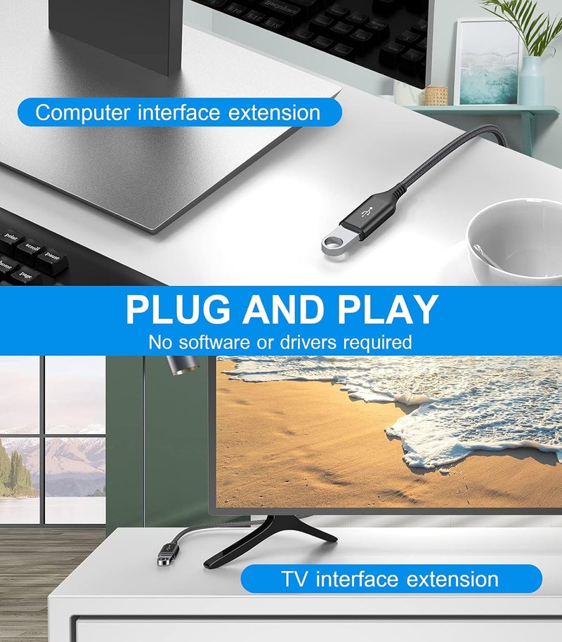 Global simple assemble options USB 3.0 Extension Cable 2M, Type A Male to Type A Female, USB Extender Cord, High-Speed Data Transfer (5Gbps) for Printer, Scanner, Camera, Hard Drive, USB Disk, Mouse, Xbox, Keyboard-Black Home & light industrial compatible - Image 5