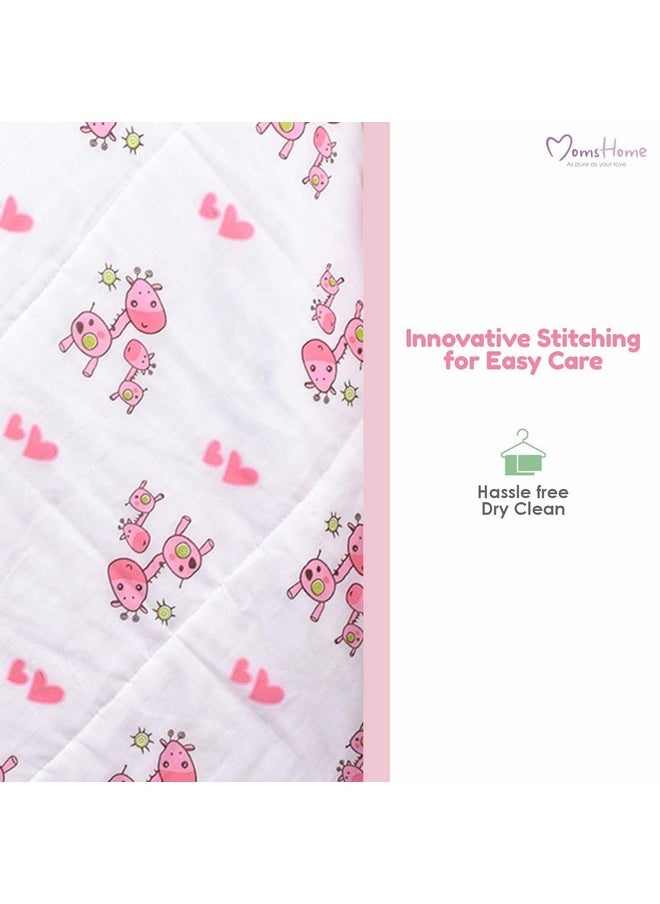 MOM'S HOME Organic Cotton All Season Baby Quilt | Light Weight | Soft | Perfect For Light Winters | 100X120 Cm | 0-3 Year | Dinosure | Reversible  - Image 4