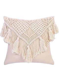 The Bros 1Pc Bohemian Throw Pillow Cover Macrame Wedding Decorative Beautiful Cushion Cover 18 X 18 inches  - Image 1