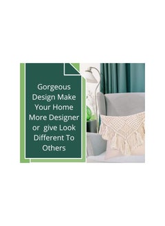 The Bros 1Pc Bohemian Throw Pillow Cover Macrame Wedding Decorative Beautiful Cushion Cover 18 X 18 inches  - Image 5