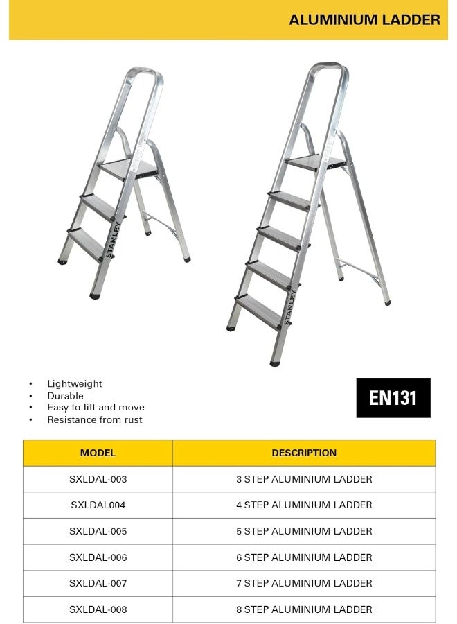 Stanley STANLEY Ladder Aluminium 6 Step sturdy and stable due to non-slip rubber rail feet  - Image 3