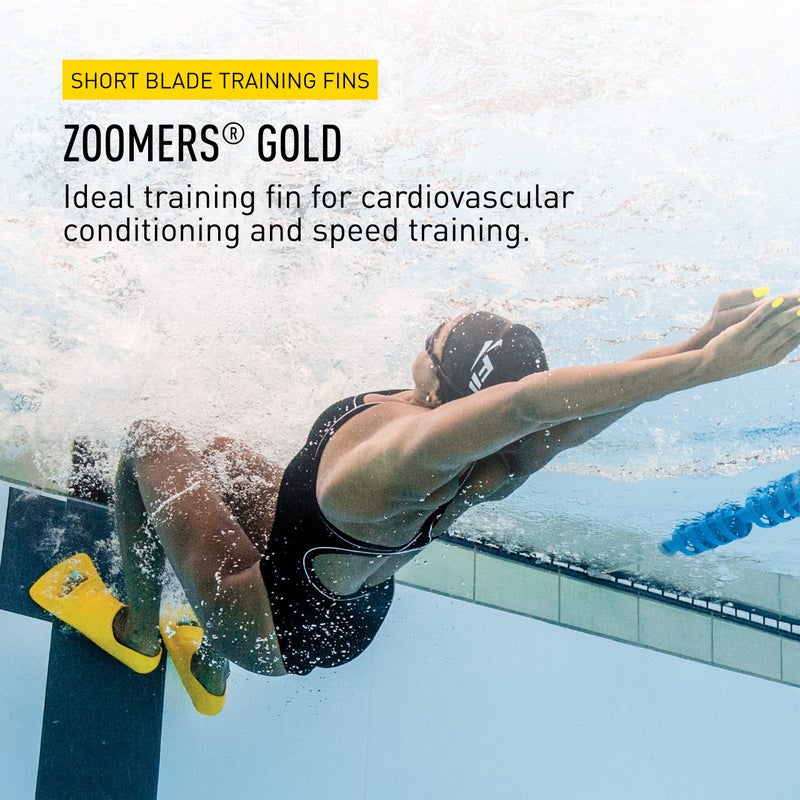 FINIS Zoomers Gold - Swimming Fins for Men and Women - Swim Flippers to Improve Cardiovascular Conditioning and Flexibility - Swim Fins for Swimming Accessories - F (Male 9â€“10/Female 10â€“11) - Image 2