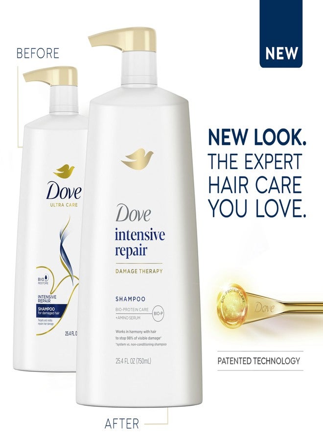 Dove Shampoo Intensive Repair for Damaged Hair Shampoo with Bio-Restore Complex 25.4 oz - Image 2