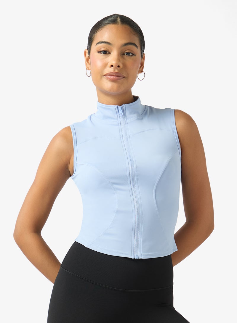 FRWD Seamless Body Contour Zip Up Sleeveles Top - Image 1