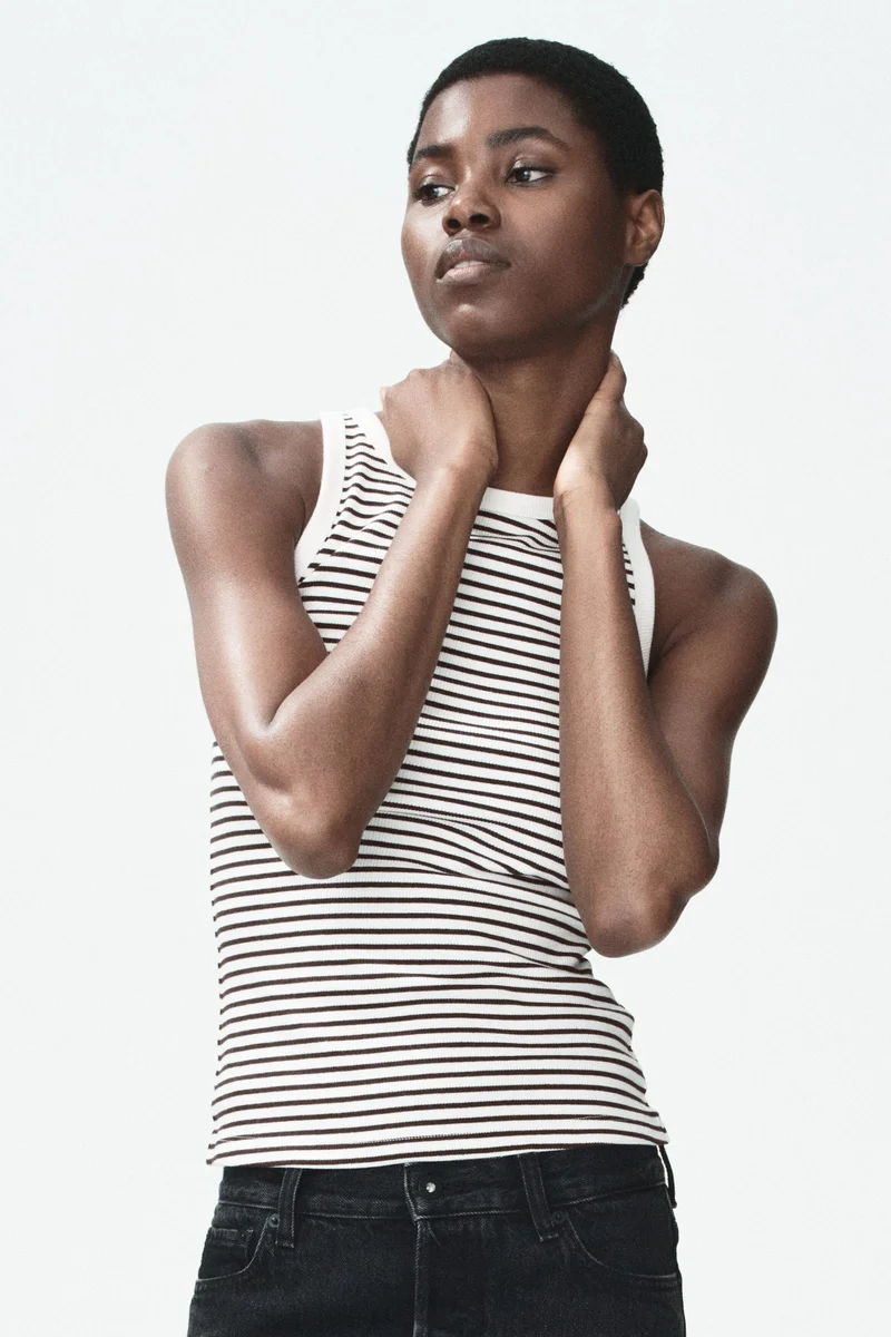 H&M Ribbed cotton vest top