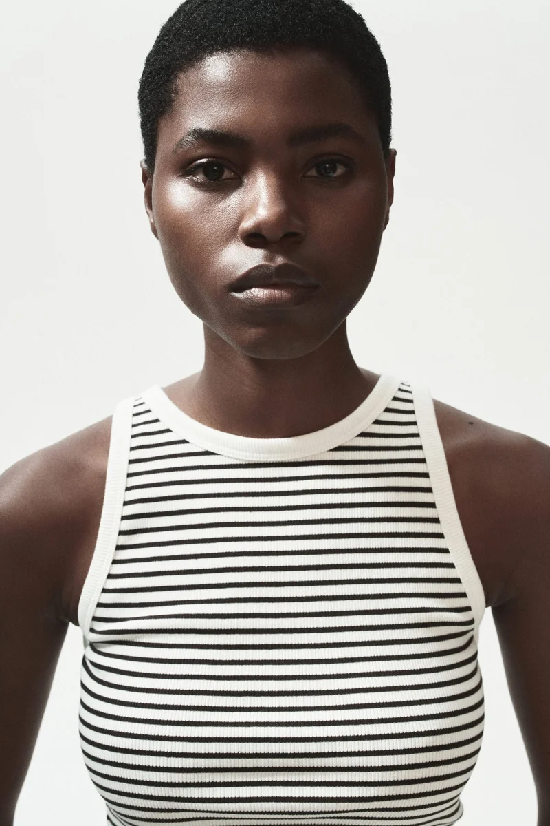 H&M Ribbed cotton vest top