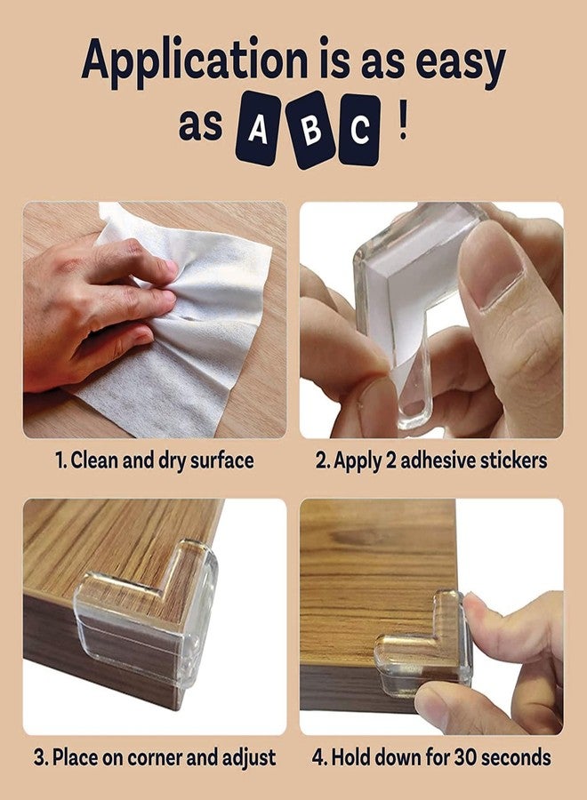 Kizlo Silicone Table Corner Protector for Baby | Baby Proofing Edge & Corner Guards | Transparent Table Corners Edge Protector | Baby Bed Protector Side Walls(Pack of 12) - Image 2
