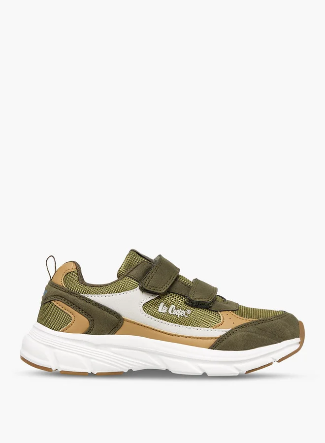 لي كوبر Boys' Panelled Sneakers with Hook and Loop Closure