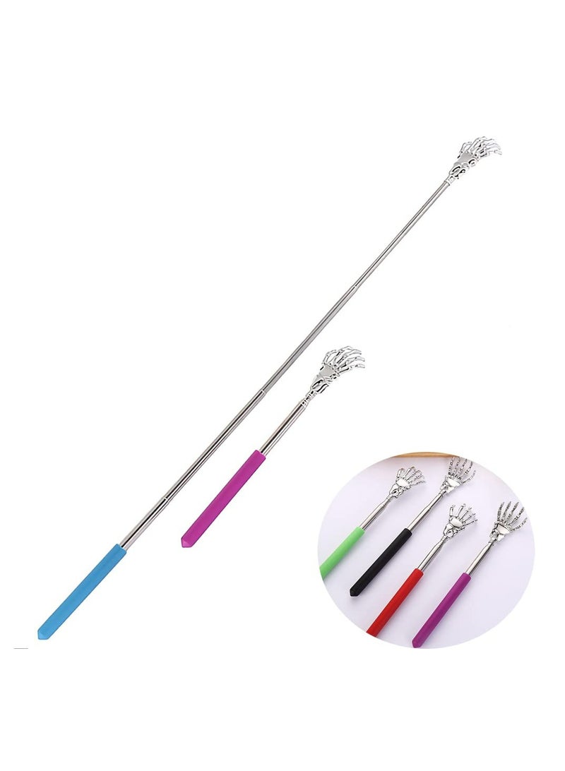 GNAFOTU 5 Pack Telescoping Back Scratcher, Portable Hand Bone Back Scratchers Extendable, 8.7-23.2 In Metal Retractable Back Scratcher,Sleek Claw Head, Stainless Steel Telescopic Rod Body, Rubber Handles - Image 1
