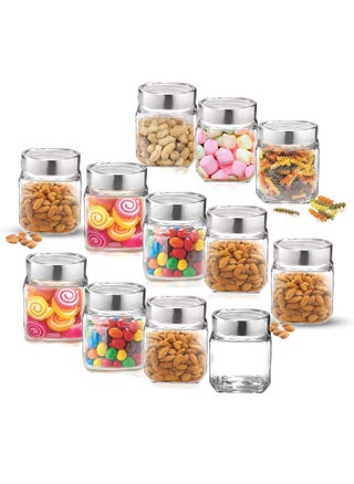 CLOUDMART 580ml Cube Jar, Transparent Storage Container Glass Jar, Kitchen Glass Bottle for Spices and More (Set Of 12) - pzsku/ZB7349C9BB02151EDAF3EZ/45/1743507368/fdaa2a44-ae04-4abf-8736-3165c03e86e9
