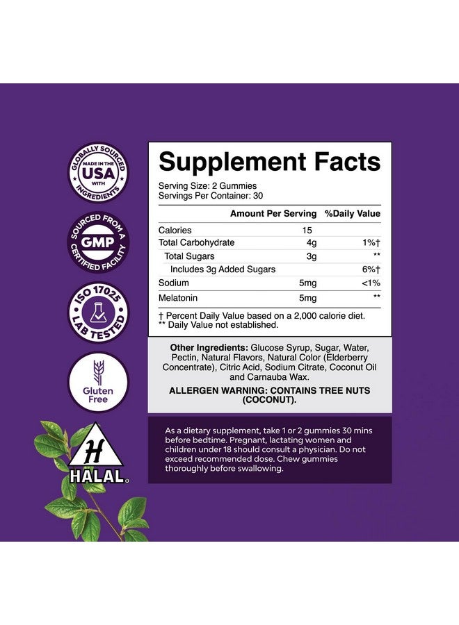 Natures Craft Melatonin 5mg Natural - Gelatin Free and Halal Melatonin Gummies 5mg Sleep Supplement for Adults - Strawberry Sleep Gummies for Adults Fall Asleep Faster with Natural Flavors and Colors 60ct - Image 2