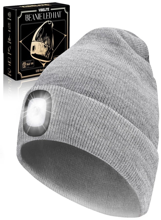 VIBELITE Hat with Light, USB Rechargeable Hands Free Headlamp LED Beanie, Stocking Stuffers for Men Him Husband Boyfriend Dad Father - Image 1