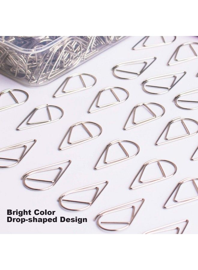 VENCINK 100 Pieces Silver Cute Paper Clips Medium Smooth Stainless Steel Dropshaped Wire Paperclips For Office Supplies Wedding Women Girls Kids Students By Vencink (1.3 Inch 33 Mm) - Image 3