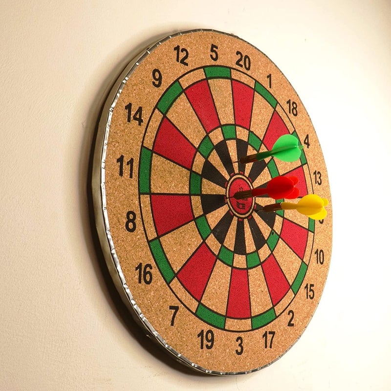 SPANCO Wooden Double Sided Dart Board Family Game Set for Kids and Adults - Image 2