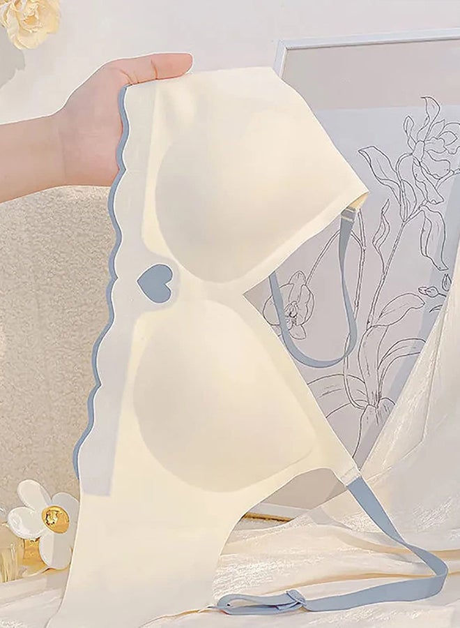 MARGOUN Women's Large Sports Bra Strong Support Seamless Lace Non-Slip Sports Bra Daily Wear Bra Without Underwire Classic Soft Bra for Yoga Sports Bustier White  - Image 4