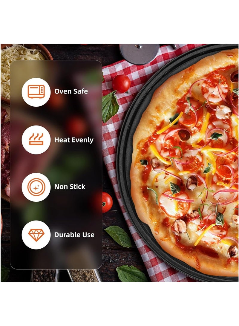 MarlaMall 3PCS Round Pizza Pan with Holes, Nonstick Pizza Tray for Oven 9Inch, 11Inch, 12 Inch, Pizza Baking Pans, Perforated Carbon Steel Pizza Bakeware for Home Restaurant Kitchen Baking - Image 4
