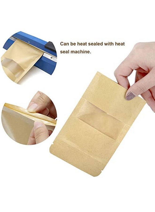 Deera Stand Up Ziplock Reusable Airtight Kraft Paper Storage Pouch (Brown)(160mmX260mm)(Pack of 50) - Image 5