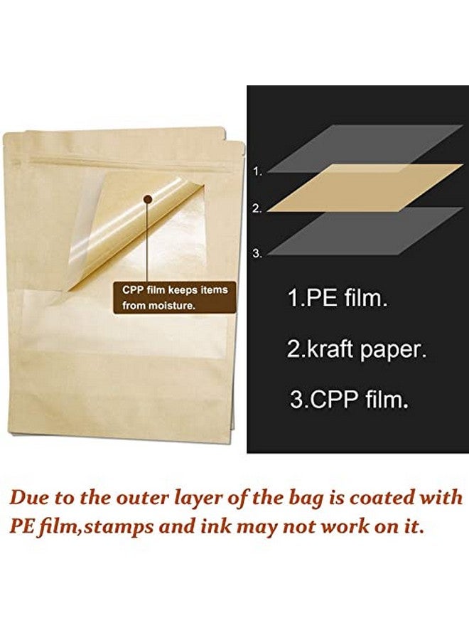 Deera Stand Up Ziplock Reusable Airtight Kraft Paper Storage Pouch (Brown)(160mmX260mm)(Pack of 50) - Image 4