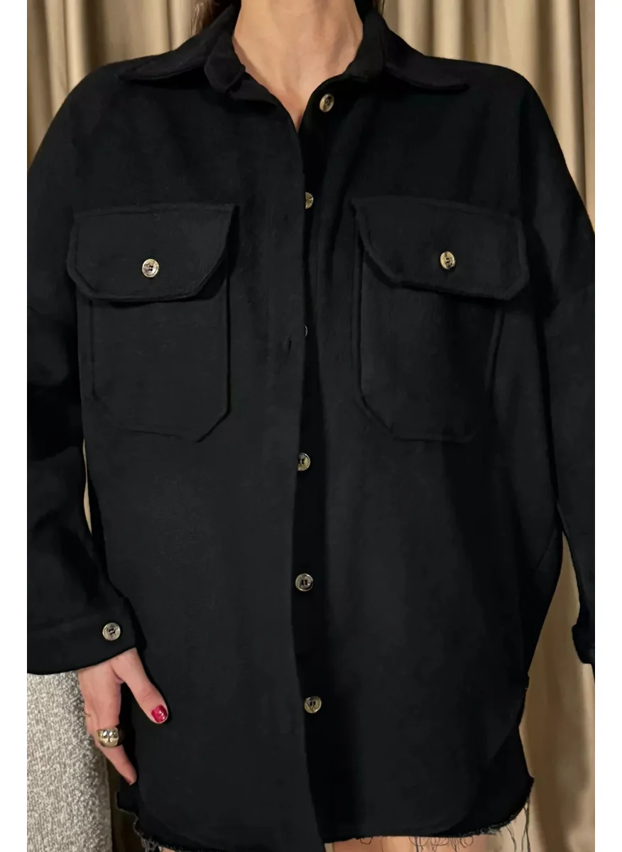 Gülseli Women's Oversize Cashmere Shirt Jacket