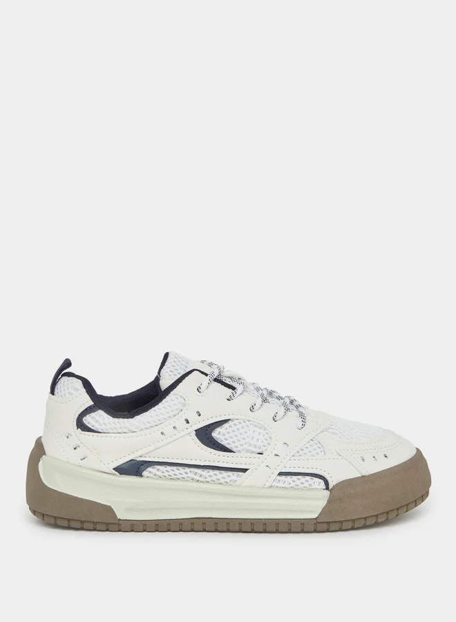 Styli Styli Textured Lace Up Sneakers