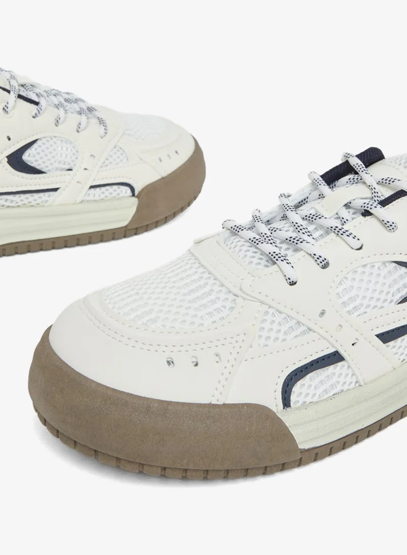 Styli Active  Textured Lace Up Sneakers for Women | Best Price UAE