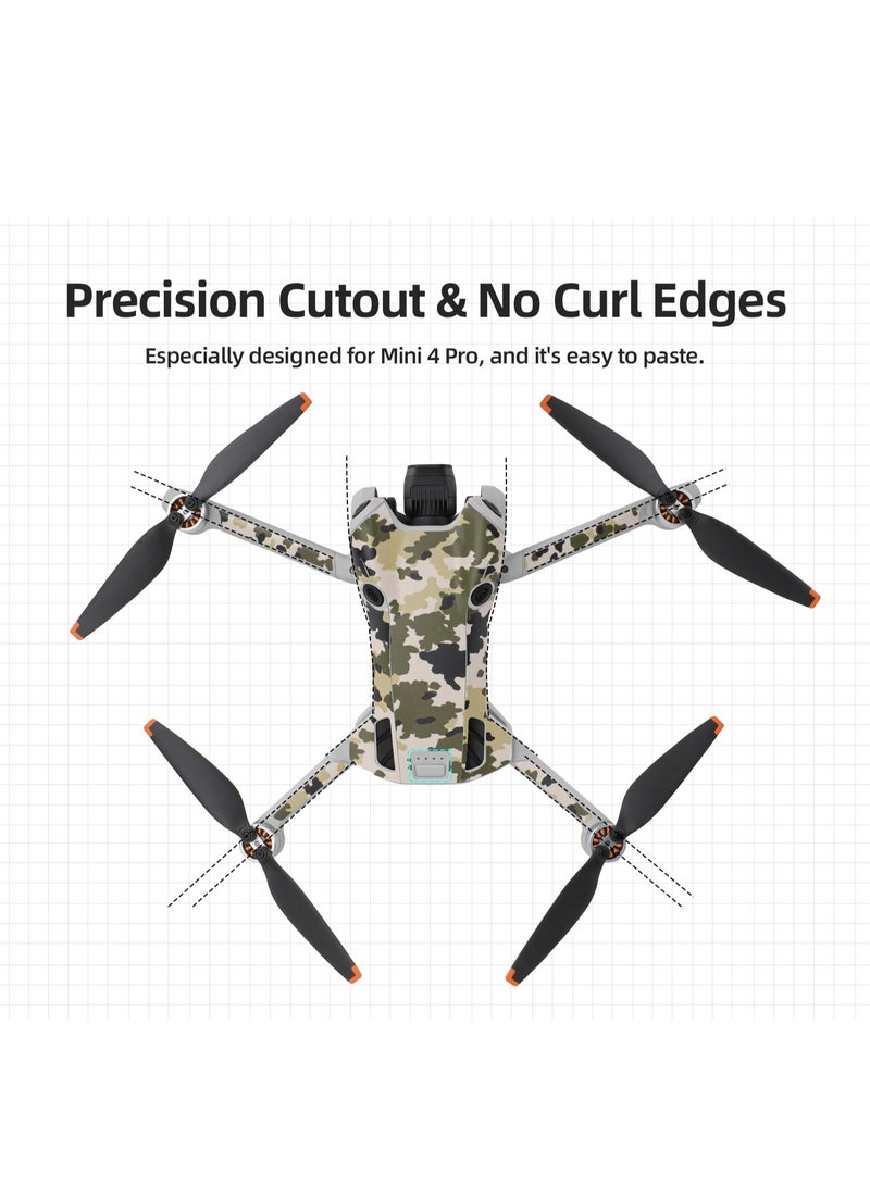 Barakah ملصقات جلدية لجهاز DJI Mini 4 Pro، ملصقات مقاومة للماء لجهاز DJI Mini 4 Pro ووحدة التحكم RC 2، مجموعة ملحقات DIY - Image 4