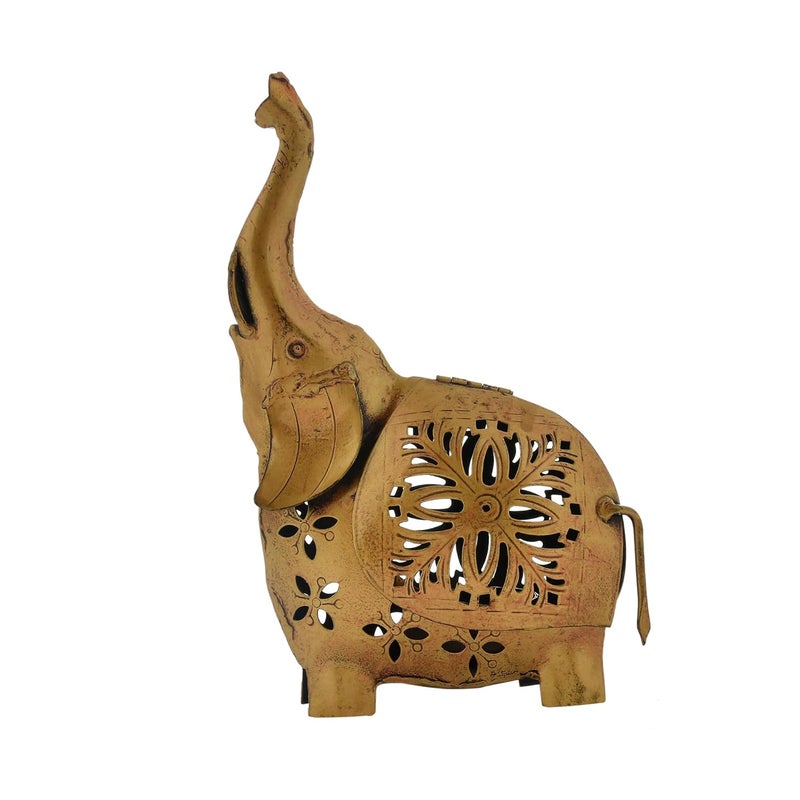 CRAFTAM Iron Elephant Tealight Candle Holder Stand Showpiece Statue for Home Living Room Decoration 1 Piece - Image 3