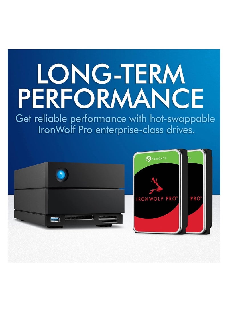 لاسي LaCie ‎2big Dock سعة 28 تيرابايت قرص صلب خارجي مكتبي HDD – متوافق مع Thunderbolt وUSB4، مع استعادة البيانات لأجهزة Mac وPC ‏(STLG28000400) - Image 5