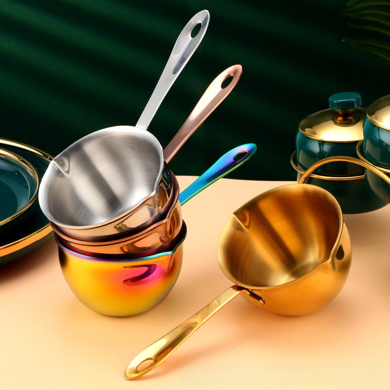 Mini Small Pot Commercial 304 Stainless Steel Mini Hot Oil Oil Splashing Noodle Pan Household Hot Milk Chocolate Small Pot(304 Mini Pot-Magic) - Image 3