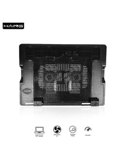 Haing Laptop Notebook Cooling Pad Laptop Notebook Stand 2 Heavy Duty Fan Upto 15.6" Laptop HAING  - Image 2