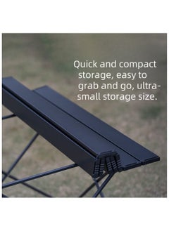 SQNCHN Premium Extra-Large Portable Aluminum Alloy Outdoor Folding Table – High-Quality, Lightweight, and Durable Black Design with Storage Bag, Perfect for Camping, Picnics, and Outdoor Activities (68cm x 46cm x 40cm)  - Image 5