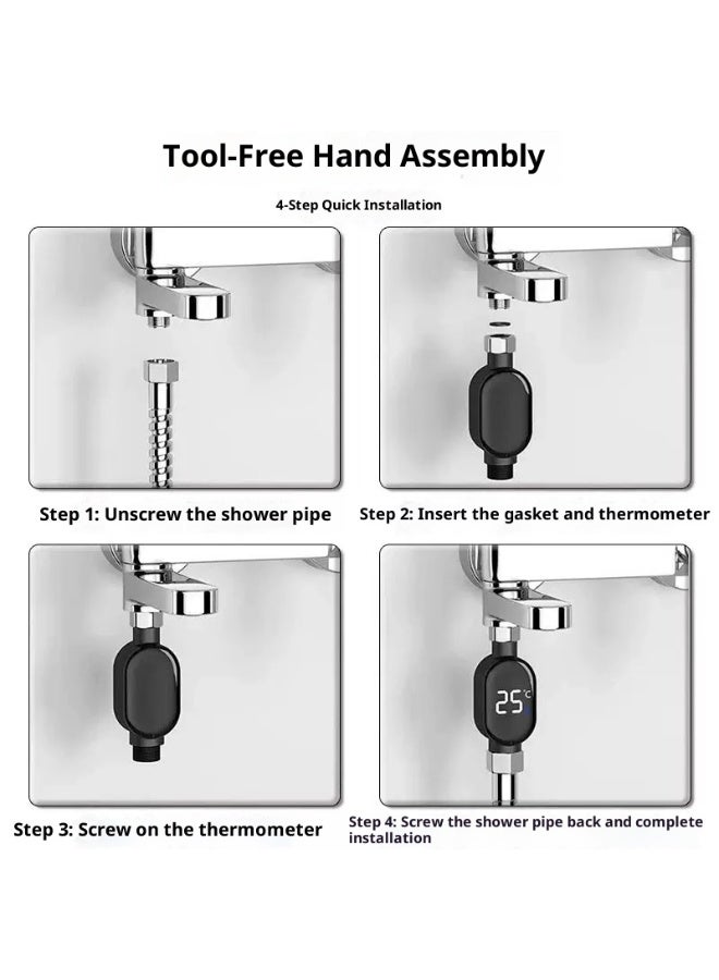LED مرئي حمام الطفل مقياس الحرارة - مقياس درجة الحرارة الصنبور المنزلي للأطفال حمام السلامة - Image 5