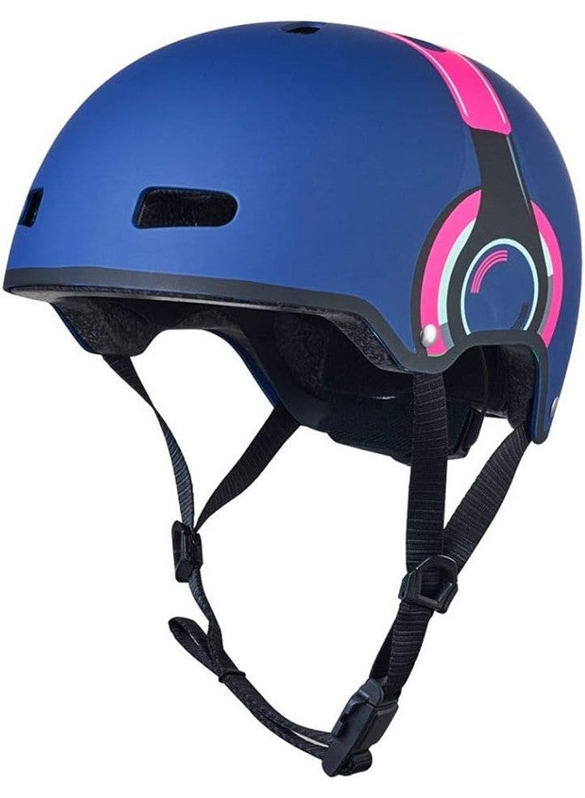 Micro Headphone Kids Helmet Pink (Medium) | Kids Helmet | Kick Scooter Helmets | Sports Helmet for Kids | Helmet with Adjustable Straps | Riding Kids Helmet | Kids Safety | Helmet for Kids - Image 1