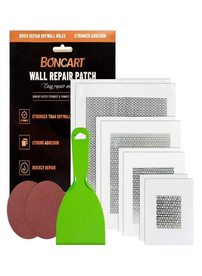BONCART Drywall Repair Kit,Drywall Patch Repair Kit,2/4/6/8inch Self Adhesive Repair Patch,Quick Repair Drywall Large Holes - Image 1