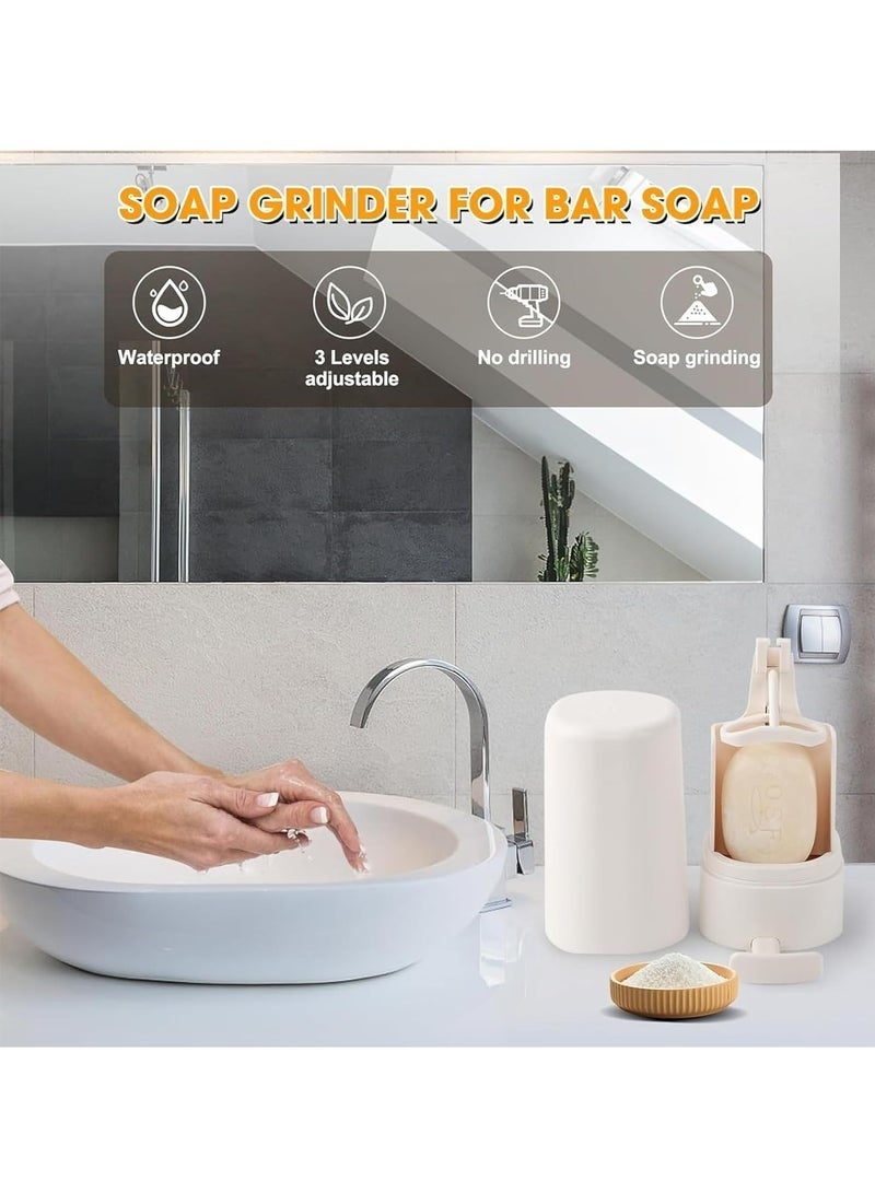 Arabest Soap Grinder for Bar Soap, Wall-Mounted Soap Grinding Box, No Drilling Waterproof Soap Container Cheese Grinder for Travel Kitchen Bathroom, Bar Soap Dispenser (No Soap) - Image 2