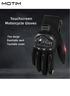 Motim Touch Screen Motorcycle Racing Gloves, Full Finger Gloves with Rubber Non Slip, Wear-Resistant, Good Grip Hard Knuckle Motorbike Protection Gloves  - Image 4