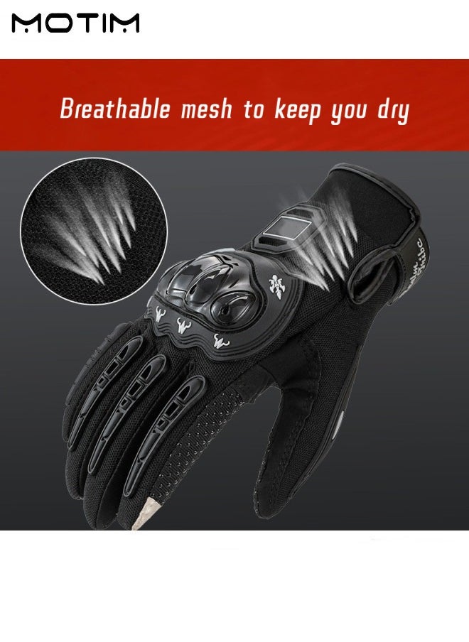 Motim - Touch Screen Motorcycle Racing Gloves, Full Finger Gloves with Rubber Non Slip, Wear-Resistant, Good Grip Hard Knuckle Motorbike Protection Gloves - Image 1